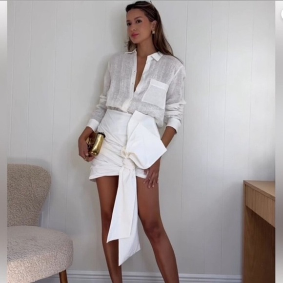 🦋 Bloggers Favorite 🦋 NWT Zara Knotted Mini Skirt ZW Collection Size M - Picture 10 of 16